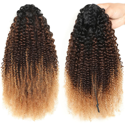 100% de cabelo humano BSM Afro Curly Ponytail Hair Bundles 18 a 20 polegadas Ombre T1B/4/27