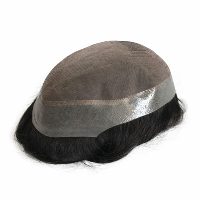 6 polegadas de Hollywood fino Mono Base durável Toupee masculino com PU transparente em todo o lado