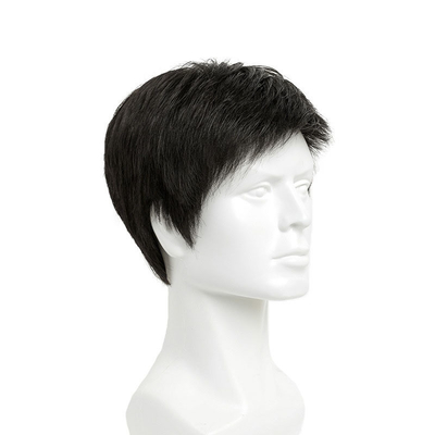 Materiais de base de renda suíça 100% humana de cutícula completa Peruca de cabelo virgem não processada para homens