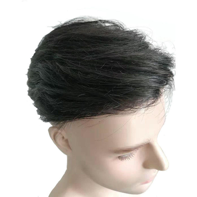 Toupe de cabelo humano feito à mão para homens