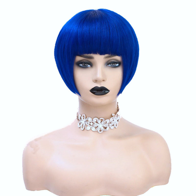 Material base de renda suíça Remy Hair Virgin Silky Short Bob Cut Perucas Para Mulheres com 1