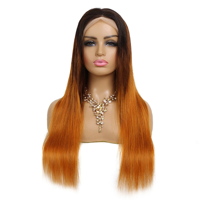 Experimente a cutícula completa de cabelo humano brasileiro renda peruca frontal T1B/4/30HL cor de sombra