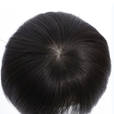 Boa Toupee de Cabelos Verdadeiros para Mulheres com técnica feita à mão e aberturas de seda de pele fina