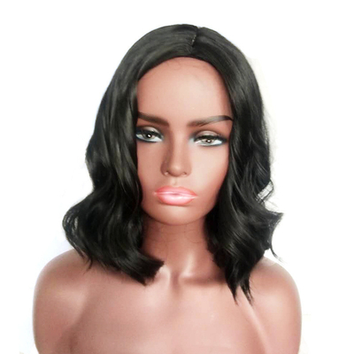 Perucas de cabelo humano sintético curvilíneo direto Nenhuma Perucas de renda para tamanho pequeno/grande/médio