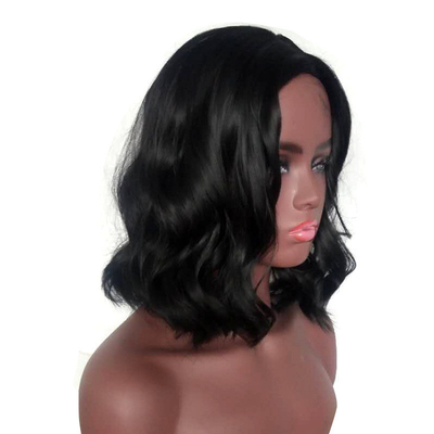 Perucas de cabelo humano sintético curvilíneo direto Nenhuma Perucas de renda para tamanho pequeno/grande/médio