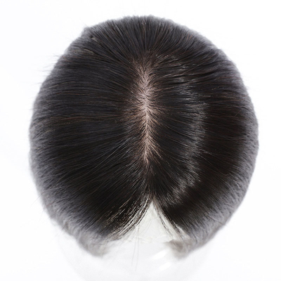 Boa Toupee de Cabelos Verdadeiros para Mulheres com técnica feita à mão e aberturas de seda de pele fina