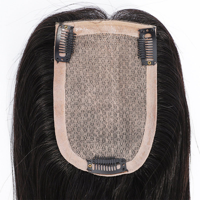 Toupee de cabelo comprido feito à mão para mulheres com cor natural e densidade pesada