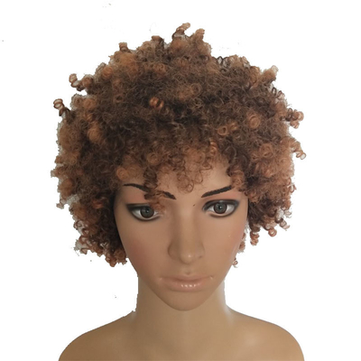 Máquina de peruca de 360 dentes feita de cabelo sintético resistente ao calor em preto e 30/33 Ombre