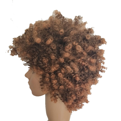 Máquina de peruca de 360 dentes feita de cabelo sintético resistente ao calor em preto e 30/33 Ombre