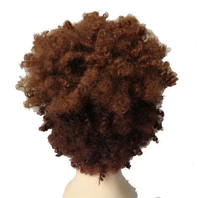 Máquina de peruca de 360 dentes feita de cabelo sintético resistente ao calor em preto e 30/33 Ombre