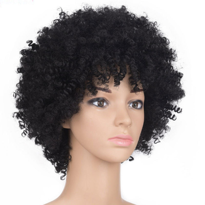 Máquina de peruca de 360 dentes feita de cabelo sintético resistente ao calor em preto e 30/33 Ombre