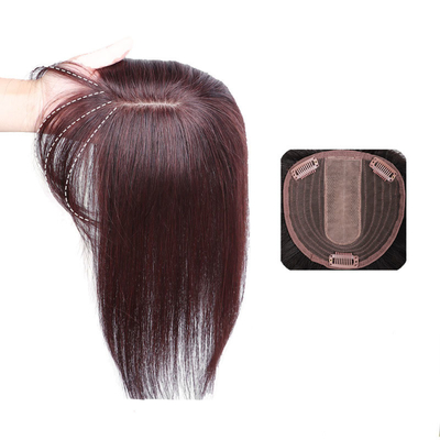 Toupee feminino direto com 100% de cabelo humano e base de seda em tamanho pequeno/grande/médio