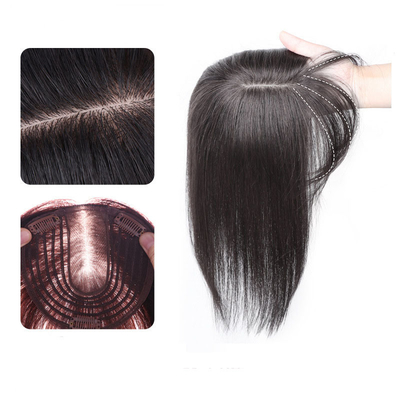 Toupee feminino direto com 100% de cabelo humano e base de seda em tamanho pequeno/grande/médio