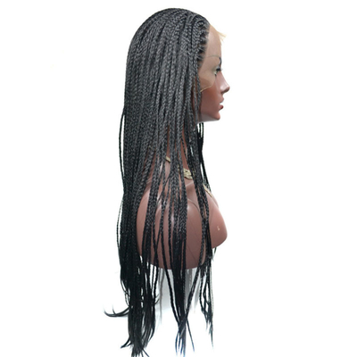 Cabelo longo sintético trançado com boas críticas 0.2kg renda perucas frontais comprimento longo