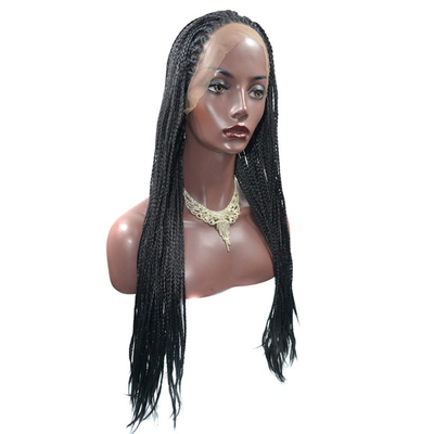 Cabelo longo sintético trançado com boas críticas 0.2kg renda perucas frontais comprimento longo