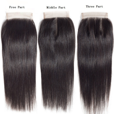 Peruca de fechamento de renda 4x4 Peruca de fechamento de renda 8A Extensão de cabelo humano de renda reta para um visual durável e elegante