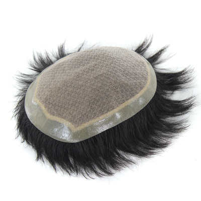 Pequeno/Grande/Mediano Tamanho 100% cabelo humano masculino Toupee de cabelo de base de seda com 90% de densidade