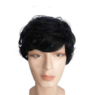 Melhores Preços Peruca de cabelo sintético com renda Frente de alta temperatura Fibra de cabelo Cor preta