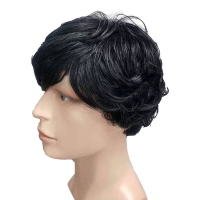 Melhores Preços Peruca de cabelo sintético com renda Frente de alta temperatura Fibra de cabelo Cor preta