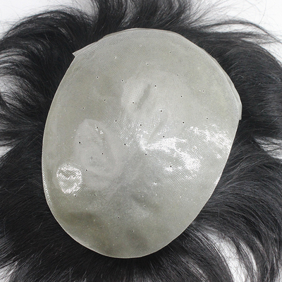 Tipos de cabelos retos 100% de cabelo humano Homens Toupee com pele fina e densidade leve