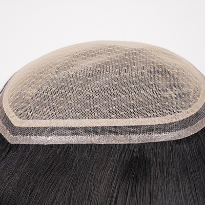 Tipos de cabelos retos 100% de cabelo humano Homens Toupee com pele fina e densidade leve