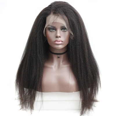 Top cabelo renda Frente Perucas de cabelo humano direito Kinky 360 Peruca de renda completa
