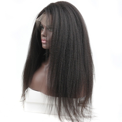 Top cabelo renda Frente Perucas de cabelo humano direito Kinky 360 Peruca de renda completa