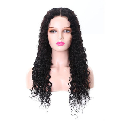 Peruca frontal de renda com aberturas de renda suíça.