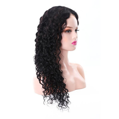 Peruca frontal de renda com aberturas de renda suíça.