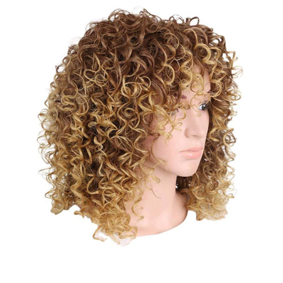 Perucas sintéticas de cabelo de renda completa com 150% de densidade e fibra de alta temperatura