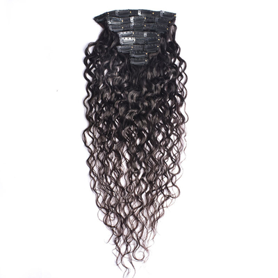Desenhe um clipe de cabelo humano de cutícula completa em extensões com estilo de rizos franceses e design popular