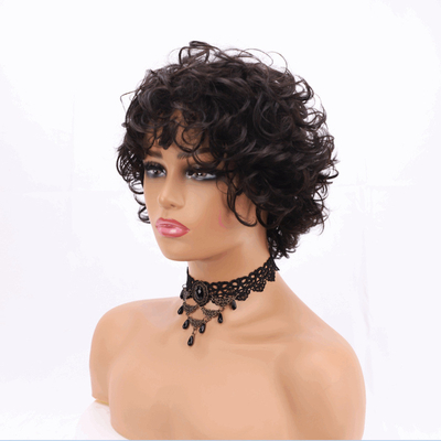 Tamanho do chapéu Tamanho médio Afro Kinky Peruca encaracolada com flecos e individualidade