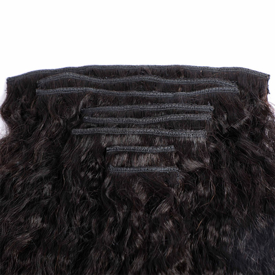 100% de cabelo humano em extensões de clip bom Kinky recto natural extensão de cabelo