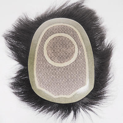 Pequeno/Grande/médio tamanho Sem problema Obtenha 100% de cabelo humano Homens Toupee com 60 rede de renda