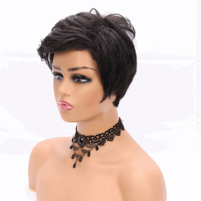 1B/Color Natural Perucas Frontais de renda Melhores Preços Vendedor Pixie Corte Curto Peruca de Cabelo Humano