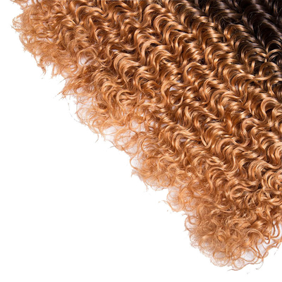100% Natural Deep Wave Double Weft Brasileiro Remy Hair Bundles Vendedor com Ombre Color
