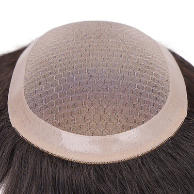 100% cabelo humano virgem toupee de renda completa para homem com malha mono e material de base de renda