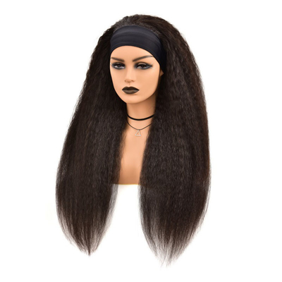 Material base de renda suíça Remy Hair Grade Human Straight Hair Headband Peruca para mulheres negras