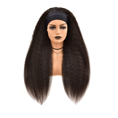 Material base de renda suíça Remy Hair Grade Human Straight Hair Headband Peruca para mulheres negras