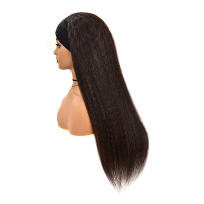 Material base de renda suíça Remy Hair Grade Human Straight Hair Headband Peruca para mulheres negras