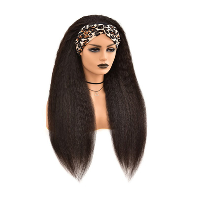 Material base de renda suíça Remy Hair Grade Human Straight Hair Headband Peruca para mulheres negras