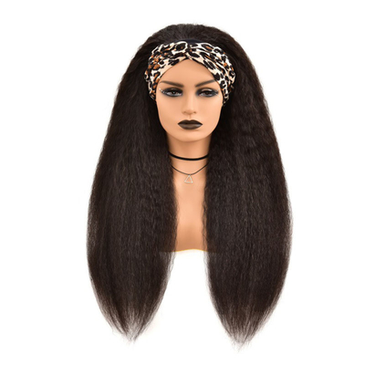 Material base de renda suíça Remy Hair Grade Human Straight Hair Headband Peruca para mulheres negras