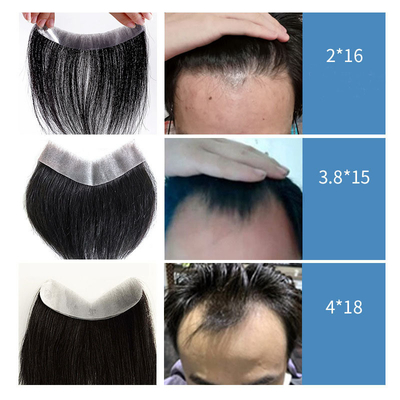 Full Hand Made Slicked Back Style Hairline 100% Reposição de Cabelo Humano Toupee para Homens