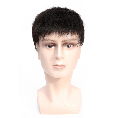 Design esquerdo Toupee masculino com aberturas de pele fina e 100% de cabelo humano