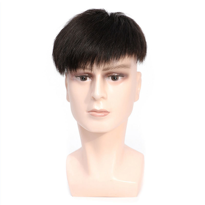 Design esquerdo Toupee masculino com aberturas de pele fina e 100% de cabelo humano