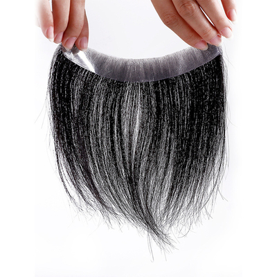 Design esquerdo Toupee masculino com aberturas de pele fina e 100% de cabelo humano