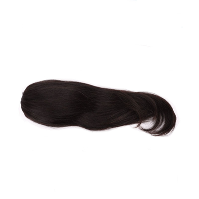 Remy Hair Extenção de cauda de cavalo de cabelo humano brasileiro com crochê e laço alinhados na cutícula
