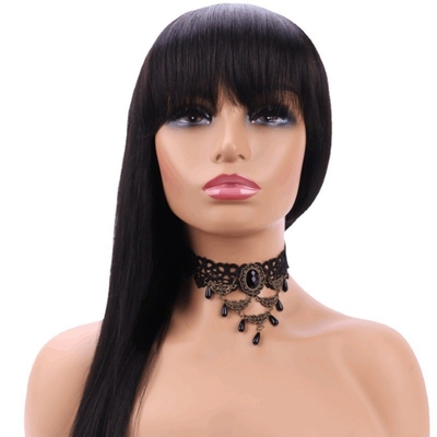 Base de renda suíça Peruca frontal de renda reta com flechas 100% cabelo humano cabelo virgem