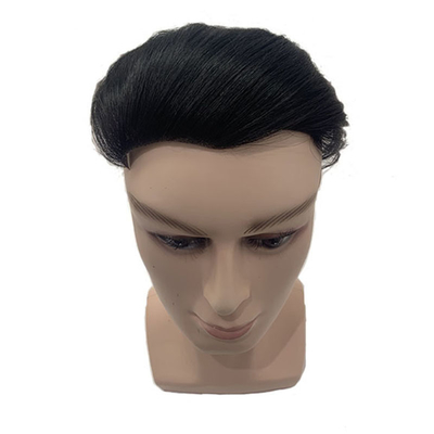 Toupee de cor natural para homens com estilo traseiro personalizado 100% encaixe de cabelo humano
