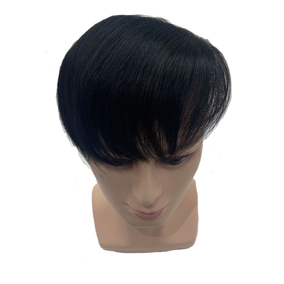 Toupee de cor natural para homens com estilo traseiro personalizado 100% encaixe de cabelo humano
